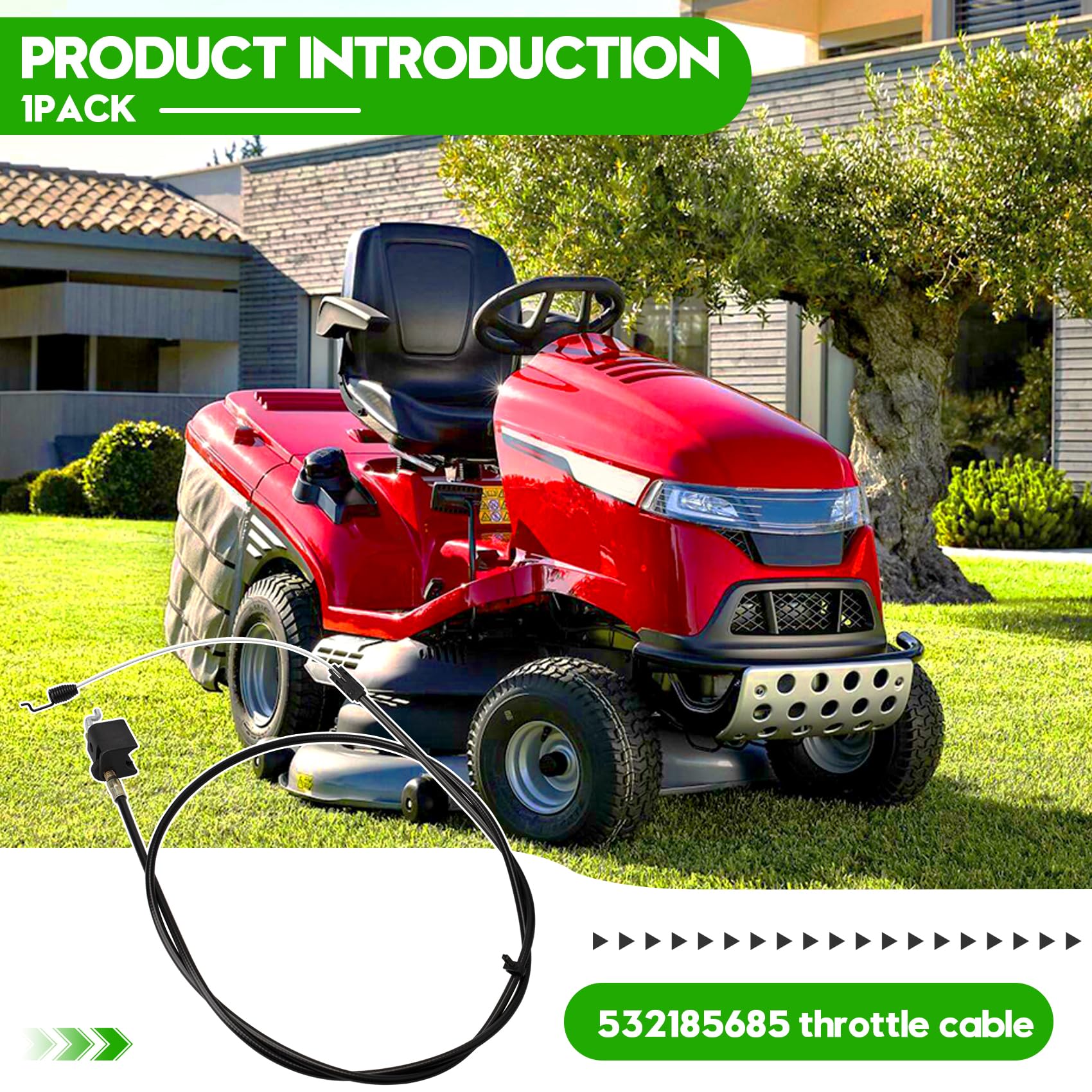 532185685 Cavo di controllo per tosaerba adatto per tosaerba Husqvarna a velocità variabile a velocità variabile, cavo di azionamento parti tosaerba, sostituisce Husqvarna codice 185685, cavo di