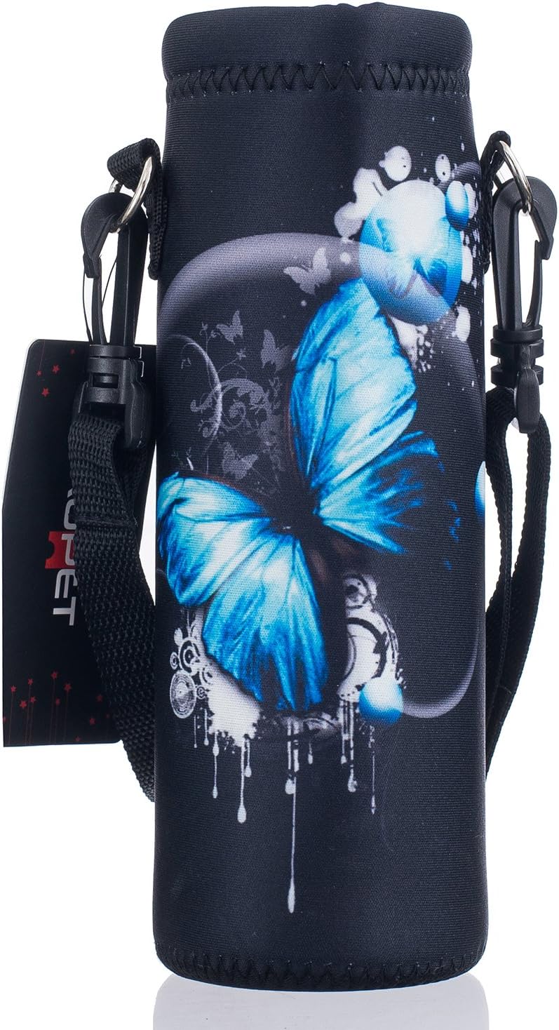 AUPET Water Bottle Bag Carrier,24oz/32oz Insulated Neoprene Bottle Sling Holder Case Pouch Cover for 1000ML/750ML Bottles with Shoulder Strap for Girls Boys Adults