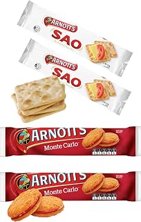 SAO Crackers, Monte Carlo Cream Biscuits (VALUE PACK Of 4) The Original Since 1906 Full Size, A family favorite for generations - Imported From Australia