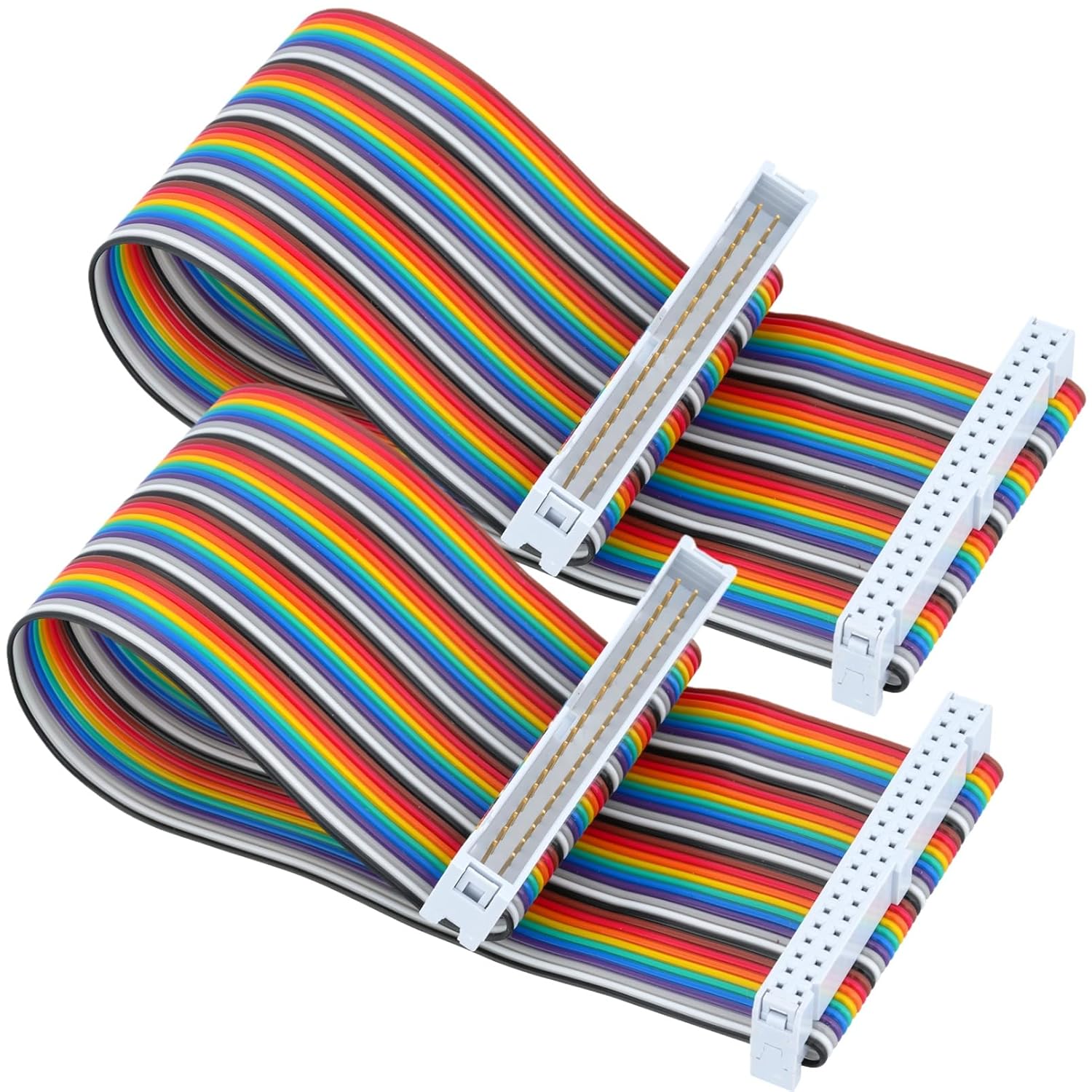 2 Pcs 40 Pin Ribbon Cable Male and Female 8 inch GPIO Ribbon Cable Compatible with for Connection Raspberry Pi 2 3 5 Model B+ 3.5 5 inch TFT Touch Screen LCD Display