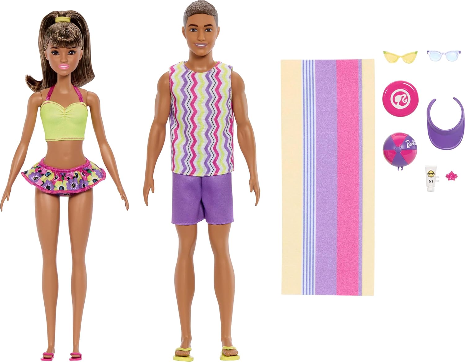 Barbie Style Fashion Dolls Set, Beach Inspired Looks and Accessories, 65th Anniversary Ken Doll