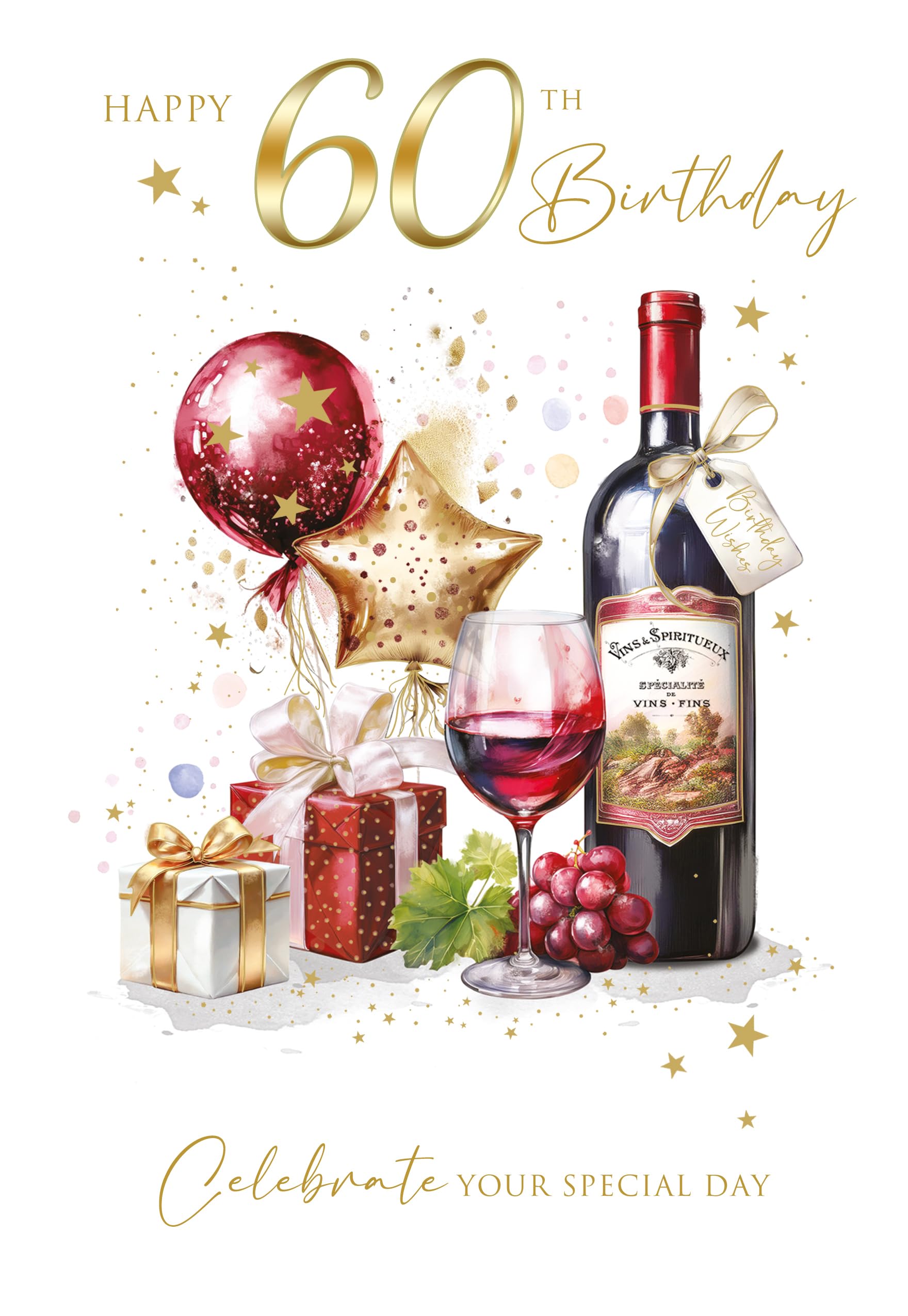 Cherry Orchard Luxury 60th Birthday Card for him, Mens 60th