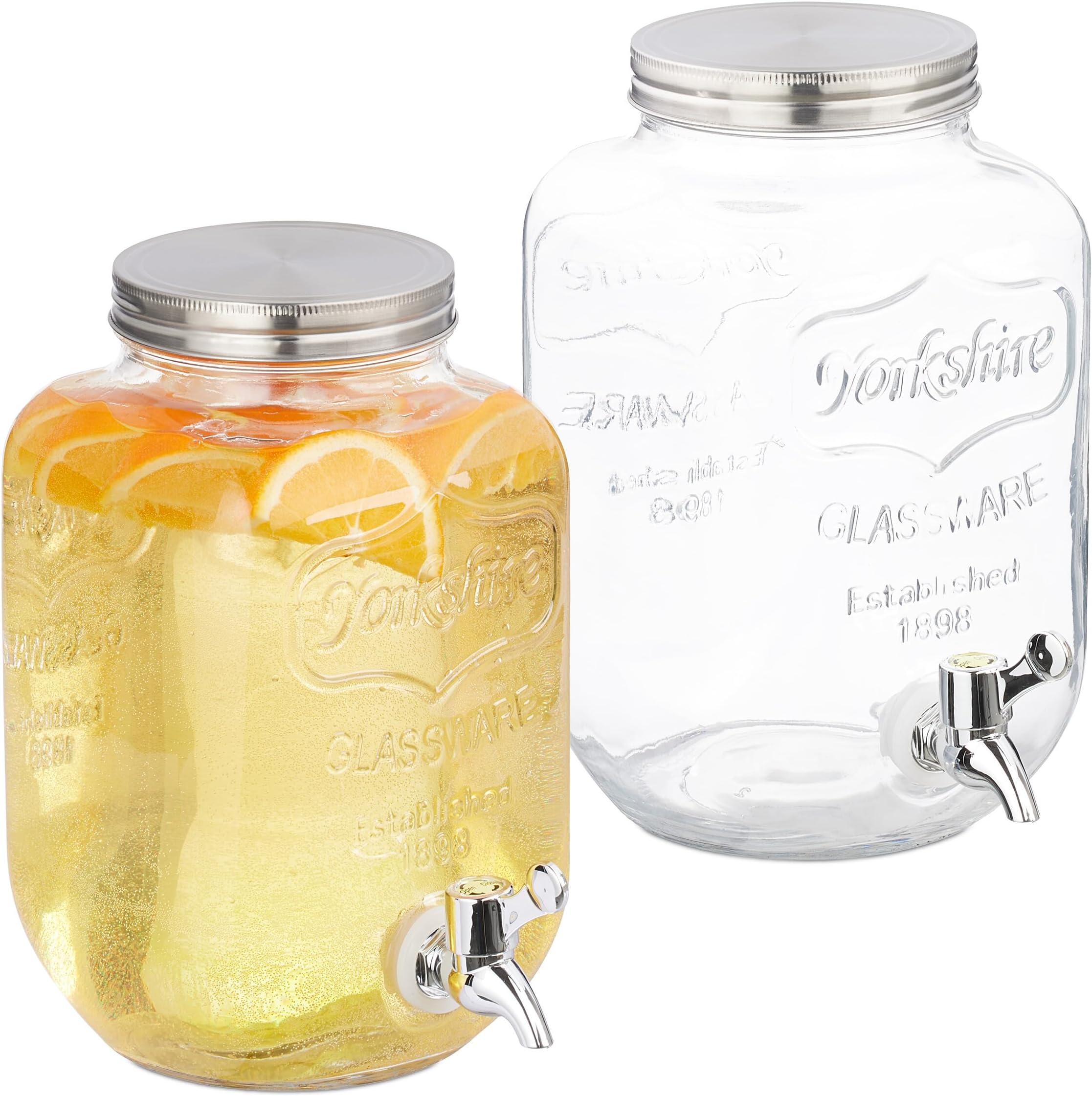 Glas-Saftspender Mit Zapfhahn – 5 Oder 8 Liter Für Partys, Bowle, Wein Oder Wasser