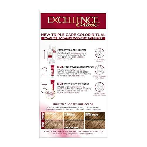 Miniatura 59 de L'Oreal Paris Excellence Creme - Coloración permanente para el cabello, rubio natural extraclaro 02, 100 % de cobertura de canas, paquete de 1