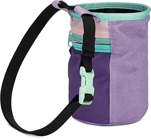 Miniatura 2 de Bolsa de tiza de lona encerada - Bolsillo con cremallera y bolsa de malla para bouldering, escalada en roca, gimnasio, levantamiento de pesas -