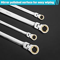 Vista 7 de DURATECH Llave de trinquete extralarga de 8 * 9 mm con cabezal flexible antideslizante, métrica, acero CR-V