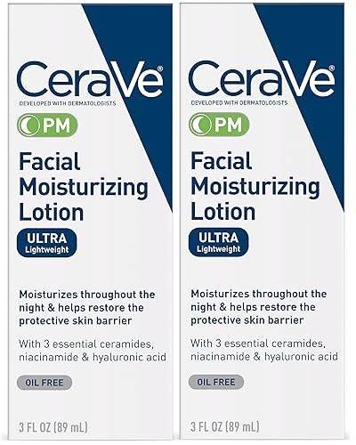 CeraVe Loción hidratante facial PM Ultra ligero, PM