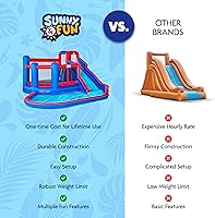 Vista 8 de Sunny & Fun Big Time Bounce-A-Round - Parque inflable de tobogán acuático – Resistente para la diversión al aire libre – Pared de escalada, tobogán