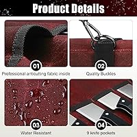 Vista 3 de QEES Rollo de cuchillos, bolsa para cuchillos de chef, estuche de viaje para cuchillos, bolsa portátil de lona encerada para cuchillos con 10
