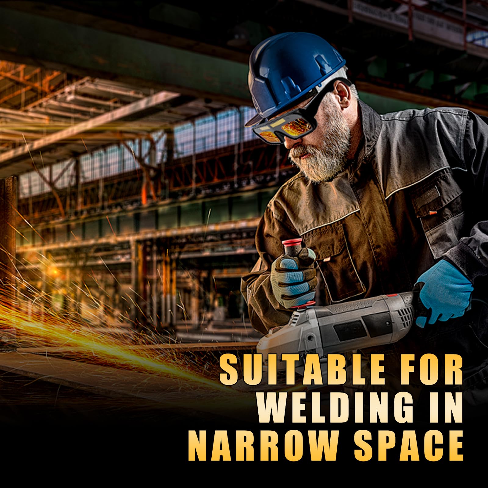 Gafas de soldadura de oscurecimiento automático, gafas de soldadura profesionales con energía solar con oscurecimiento automático con color real, gafas de seguridad de soldadura para TIG MIG ARC y
