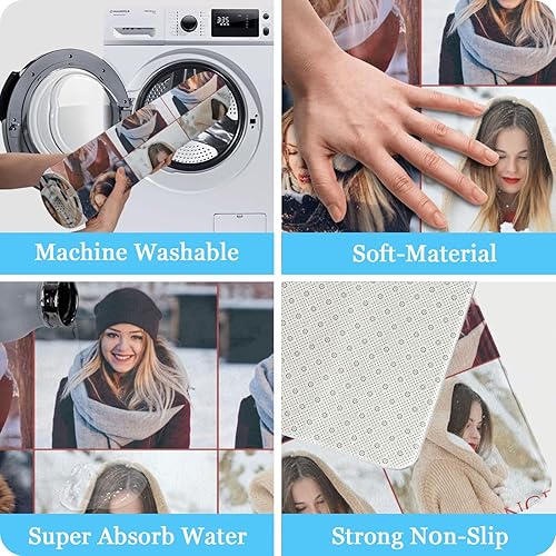 Miniatura 6 de Tapete personalizado para puerta con imagen, logotipo, nombre, texto, antideslizante, lavable, personalizado, rectangular, tapete para suelo de