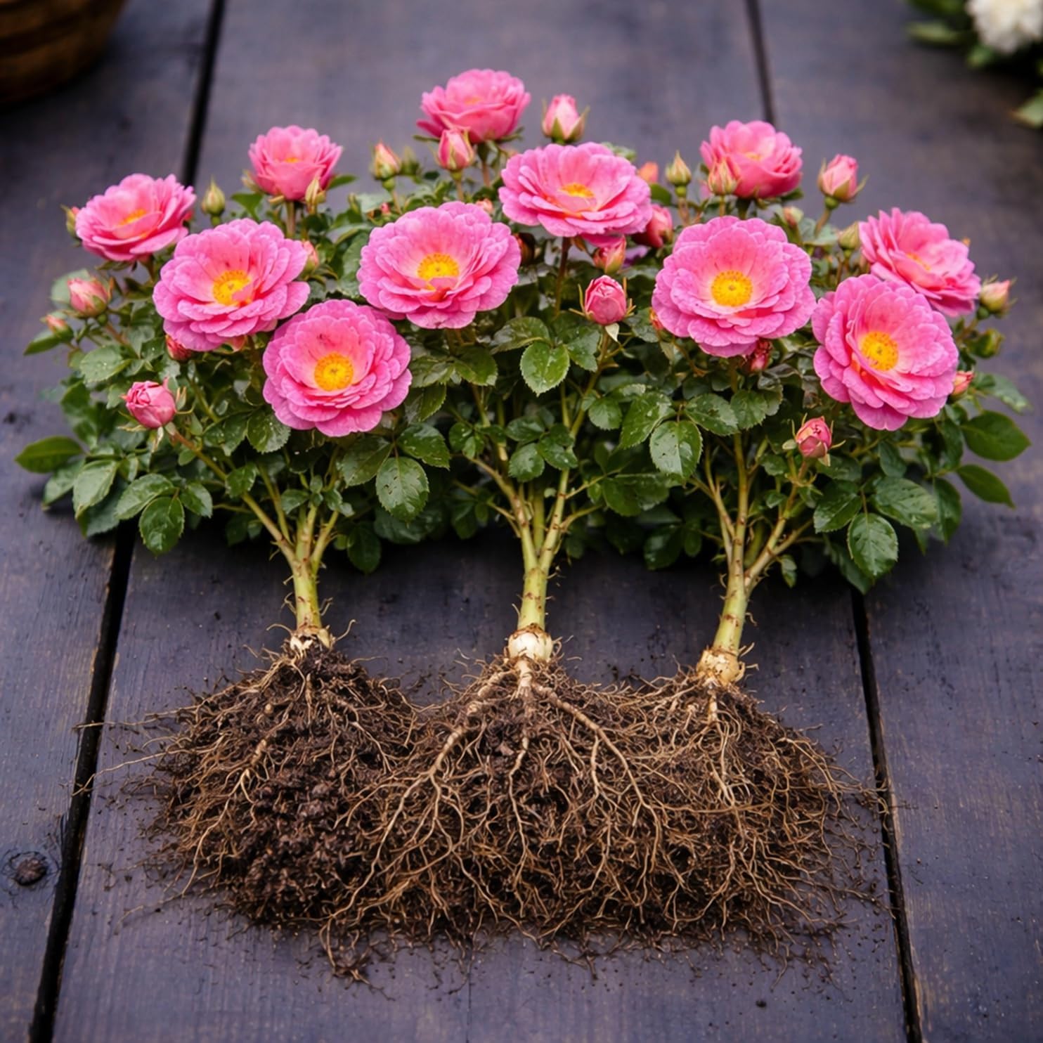 3 Pack - Pink Japanese Rose Live Plants – Hardy Fragrant Pink Rugosa Rose Bush – Perennial Flowering Shrub for Garden & Landscape – Easy to Grow Rose Plant (3 Plants)