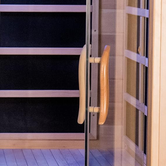 Wooden Hemlock Sauna Door Handle 9.45 x 1.57 x 1.38 for Sauna Room or Any Door, Sauna Accessories for Infrared Steam Barrel Saunas with Screws
