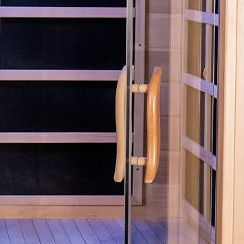 Wooden Hemlock Sauna Door Handle 9.45 x 1.57 x 1.38 for Sauna Room or Any Door, Sauna Accessories for Infrared Steam Barrel Saunas with Screws