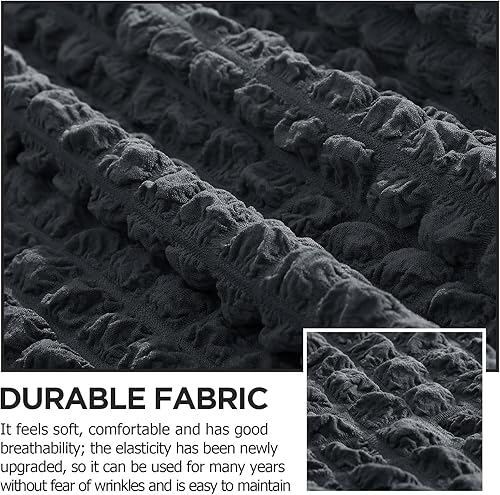 Miniatura 4 de Juego de 2 fundas de sofá para sofá, funda de sofá con falda, duradera, lavable, de alta elasticidad, fundas de muebles para sofá, sofá biplaza y