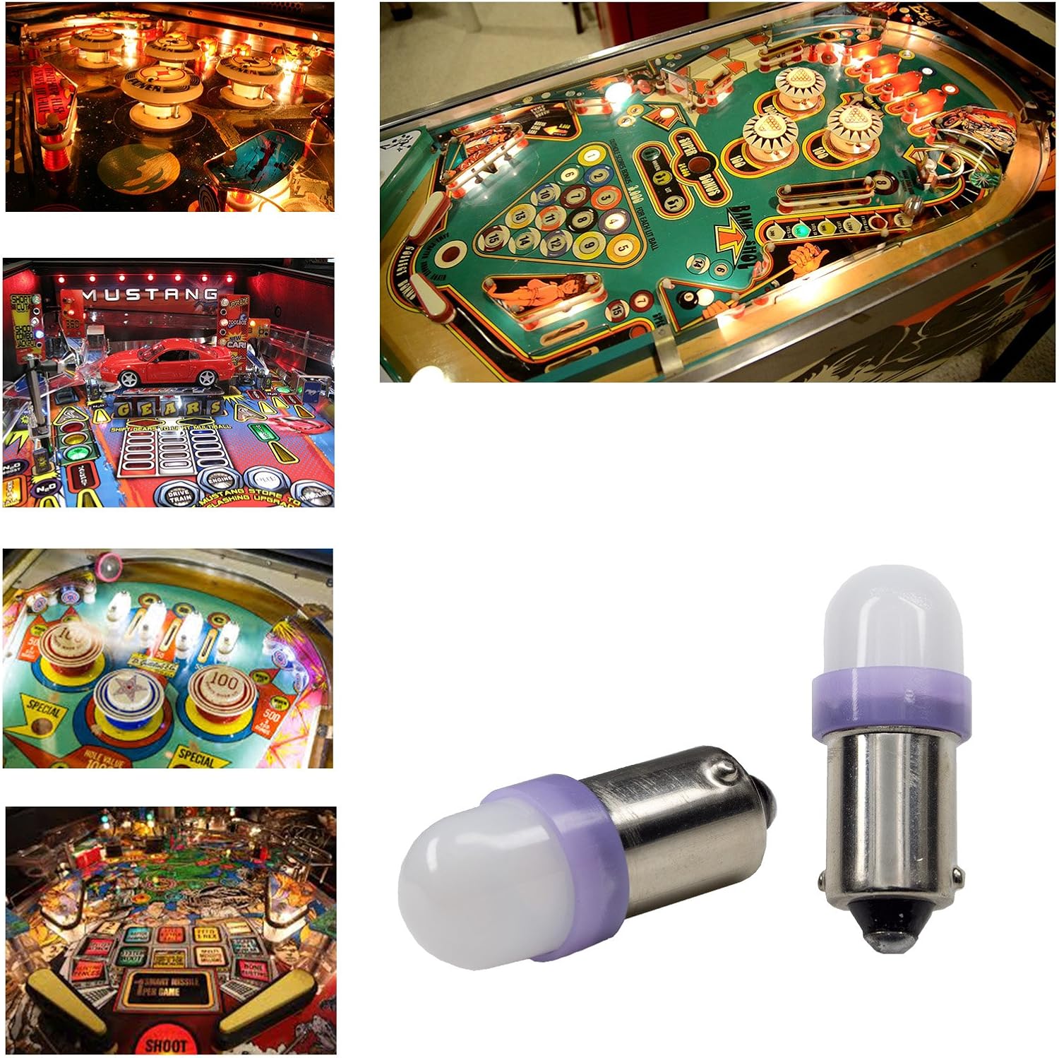PA LED 10PCS T11#44#47%1893#756#1847 ba9s 2 SMD 2835 LED 6.3V DC Bayonet Pinball Machine Light Bulb Purple