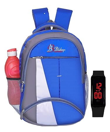 BLUBAGS Polyester 36 Liters Waterproof Royal Blue School Backpack+Blue Digital LED Unsex
