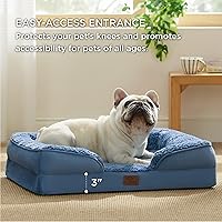 Vista 68 de Bedsure - Cama ortopédica mediana para perros, sofá cama impermeable para perros medianos, espuma de soporte con funda extraíble y lavable, forro