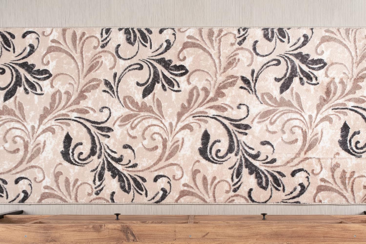 Custom Length, Slip Resistant Modern Floral Carpet Runner Rug Mat for Entry Hallway Kitchen Laundry, Machine Washable, Light Weight, 26 inch x 6 feet
