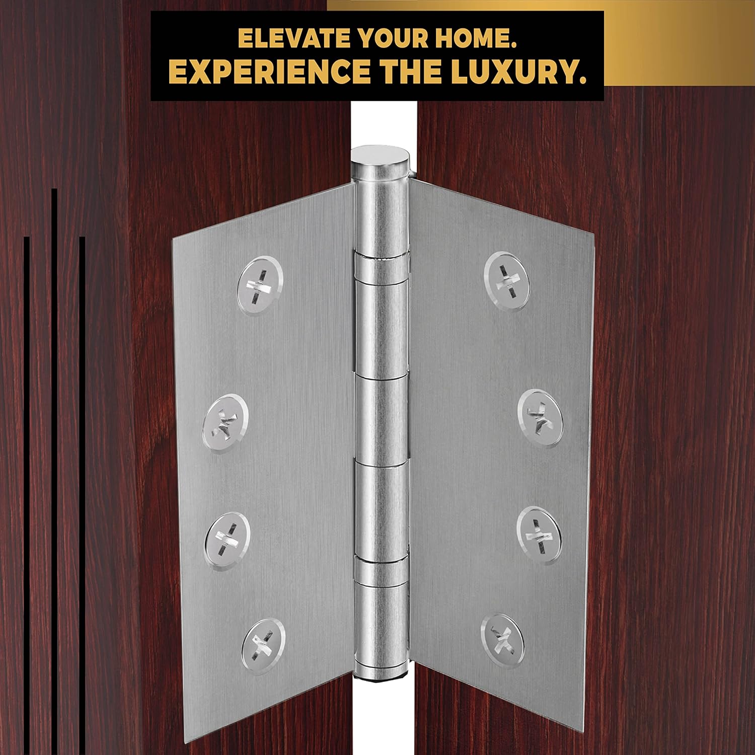 Solid Brass Door Hinge Heavy Duty Ball Bearing Matte Silver 4x4 Inch - Set of 2 Hinges (Satin Nickel)