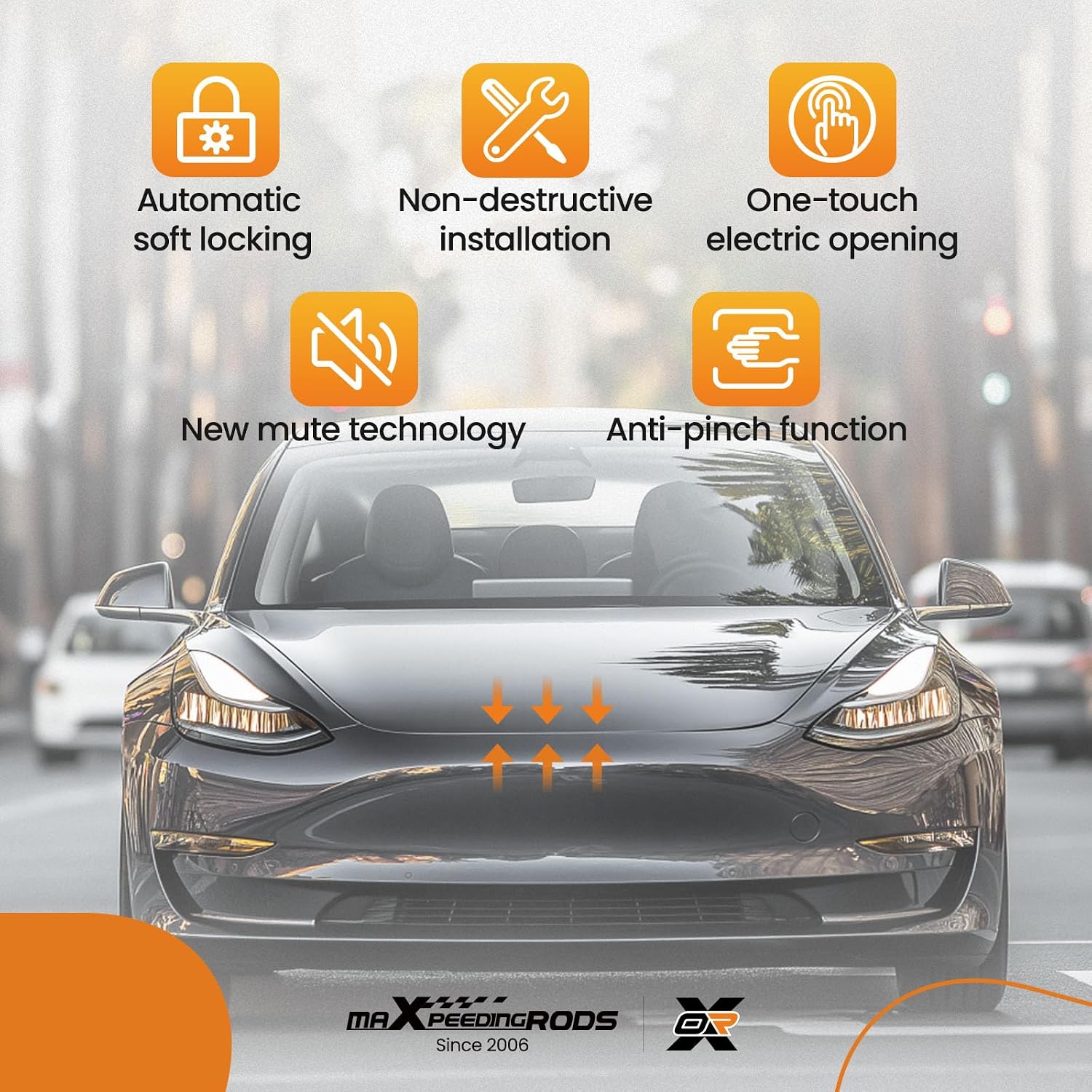 maXpeedingrods Power Frunk Soft Closing Fit for Tesla Model Y 2021-2024, Automatic Lock Closer Frunk Electric Suction Switch for Model Y Accessories