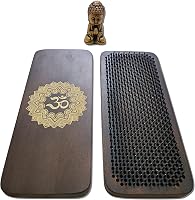 SattesGrün Sadhu Szögtábla Mangófa 8mm Szögekkel Kézzel Készített Jóga Meditáció Akupresszúra Stresszoldó Tábla Om Krém 4
