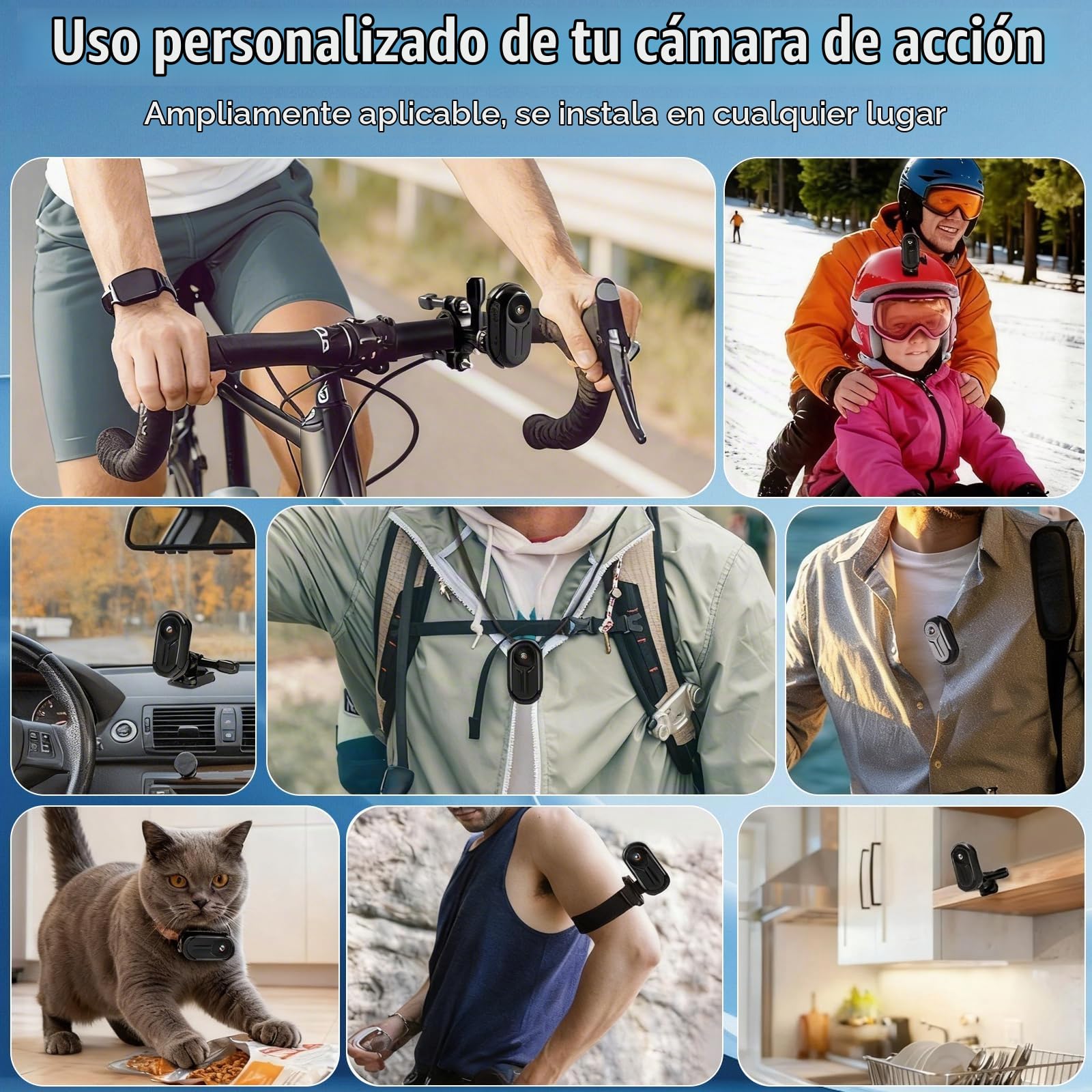 OBEST Mini Camara Deportiva WiFi Cámara Accion 2K 360 Cámara Casco Moto | Bodycam Magnética con Pantalla 0,85" Visión Nocturna, Vlog POV Camera Corporal Video Esquí Ciclismo Viaje, Negro