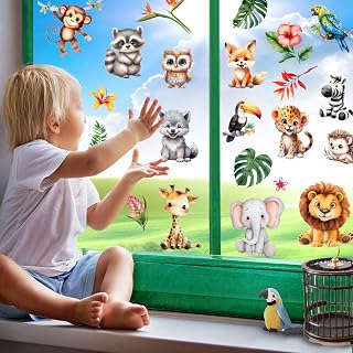 38-Piece Animal Window Decals