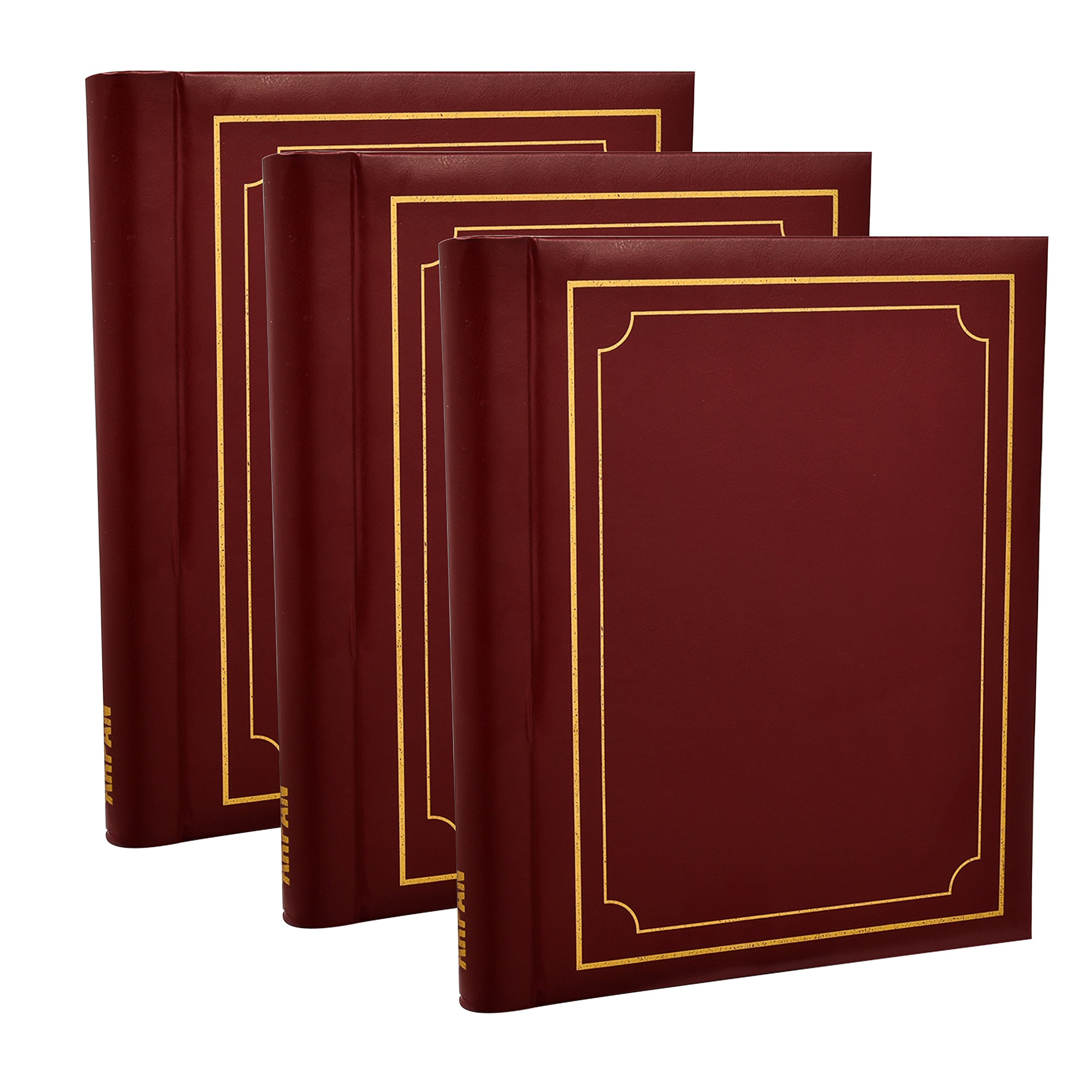 3 x Arpan Large Self Adhesive Photo Albums – 60 Sheets 120 Sides, Spiral Binder | Photo Album Self Adhesive Large, Photo Albums for Prints & Memories – Burgundy
