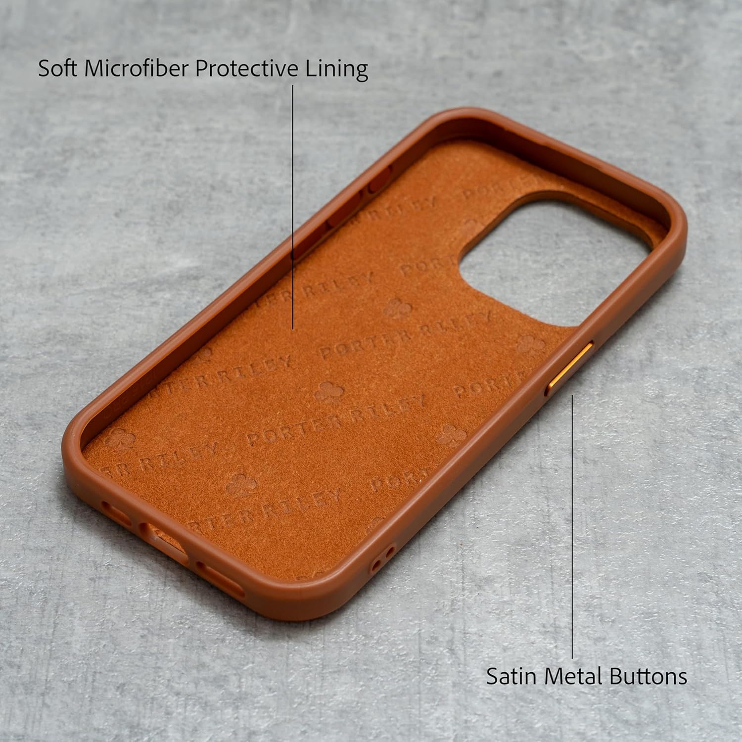 Porter Riley - Premium Leather Case Compatible with iPhone 16 Pro. Slim line Bumper Case Compatible with MagSafe – Genuine Leather Cover (Tan) - Image 3