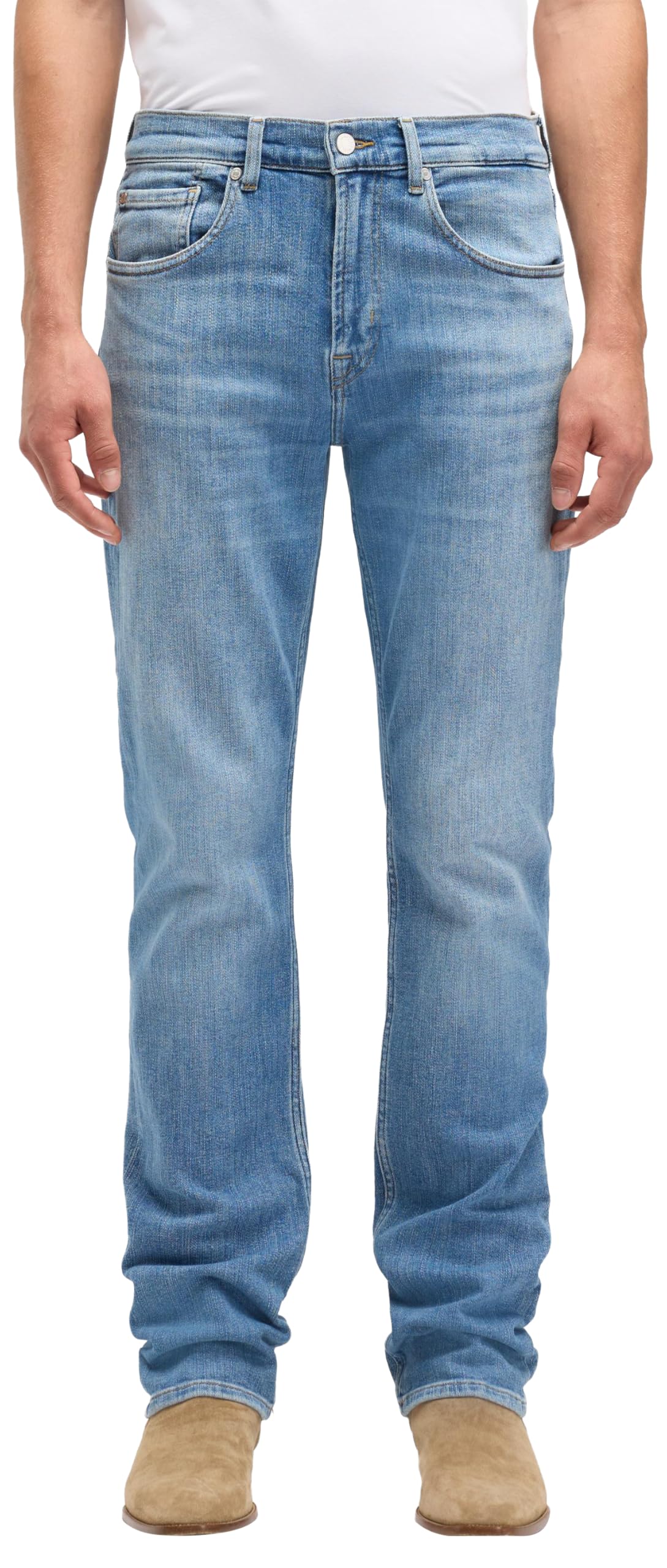 7 For All Mankind Men's The Straight Match Jeans, Mid Blue, 28 W