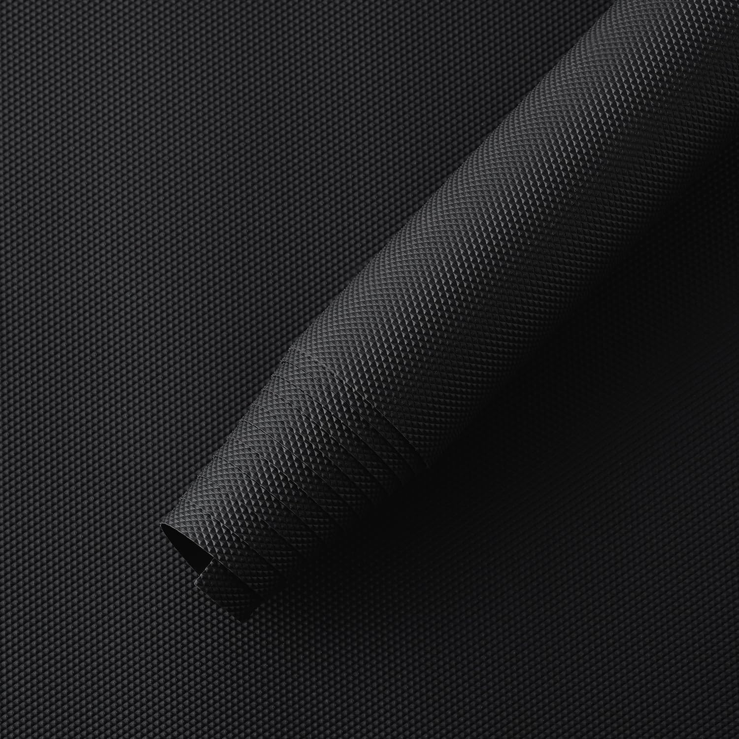 Senego by Trendy Home Anti-Slip Mat for Kitchen (45 cm x 5 m), Food Grade & Washable, Mat for Fridge, Shelves, Cupboards, EVA Shelf Liner Sheet for Drawers & Wardrobe (Diamond Texture, Black)