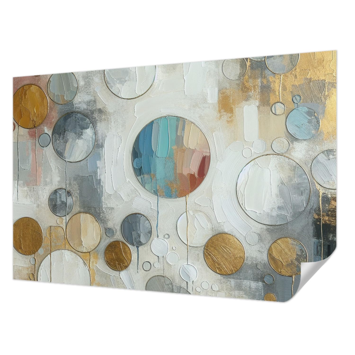 Revêtement mural autocollant cercles géométriques 104x70 cm