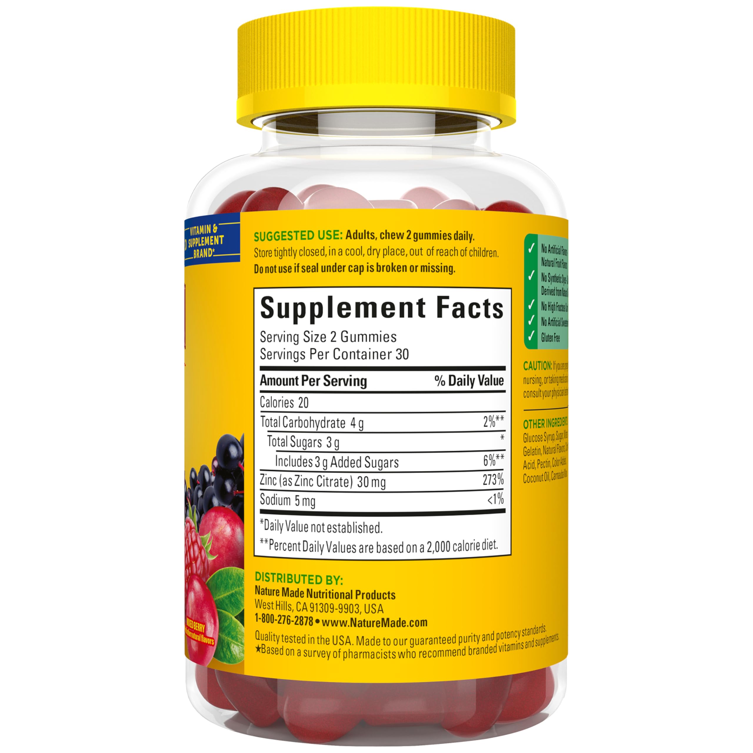 Nature Made Zinc Supplements 30 mg Per Serving, 60 Zinc Gummies — Amazon image 8
