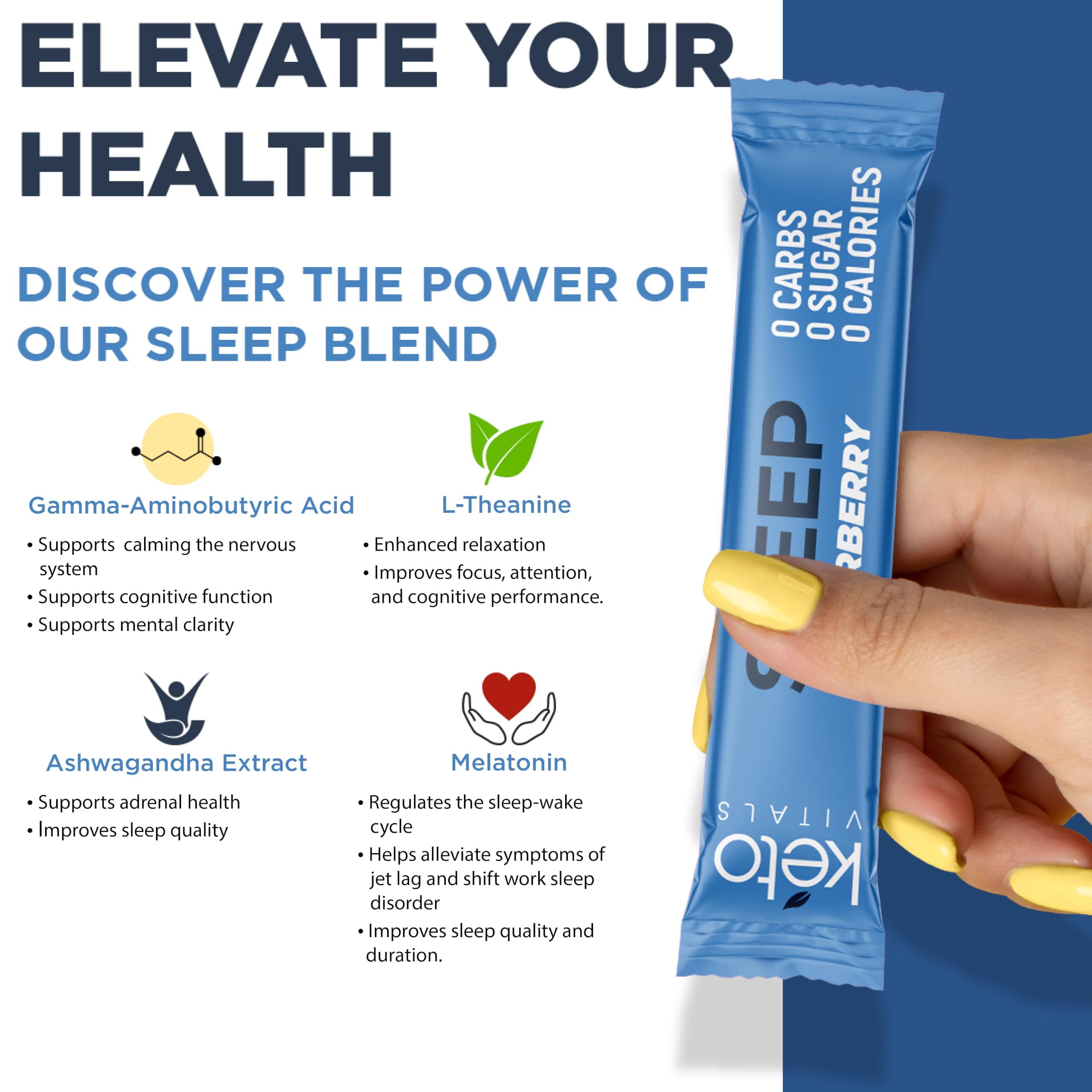 Sleep Drink Electrolyte Sleep Powder Packets - Elderberry, 30 Count — Amazon image 9
