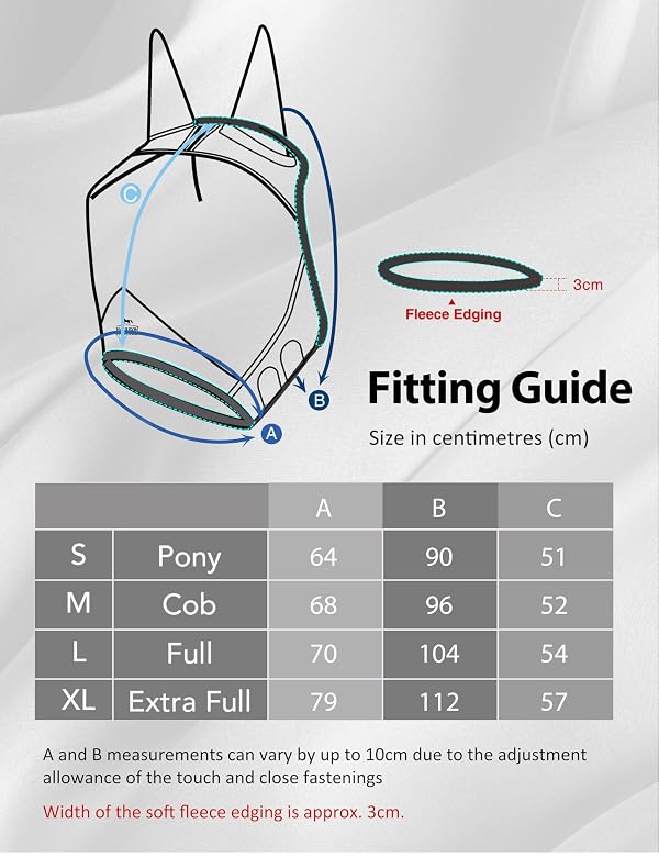 Harrison Howard CareMaster Horse Fly Mask UV Protective Fine Mesh with Extra Wool Soft Touch on Skin Light Pink-Silver L by Harrison Howard - Image 7
