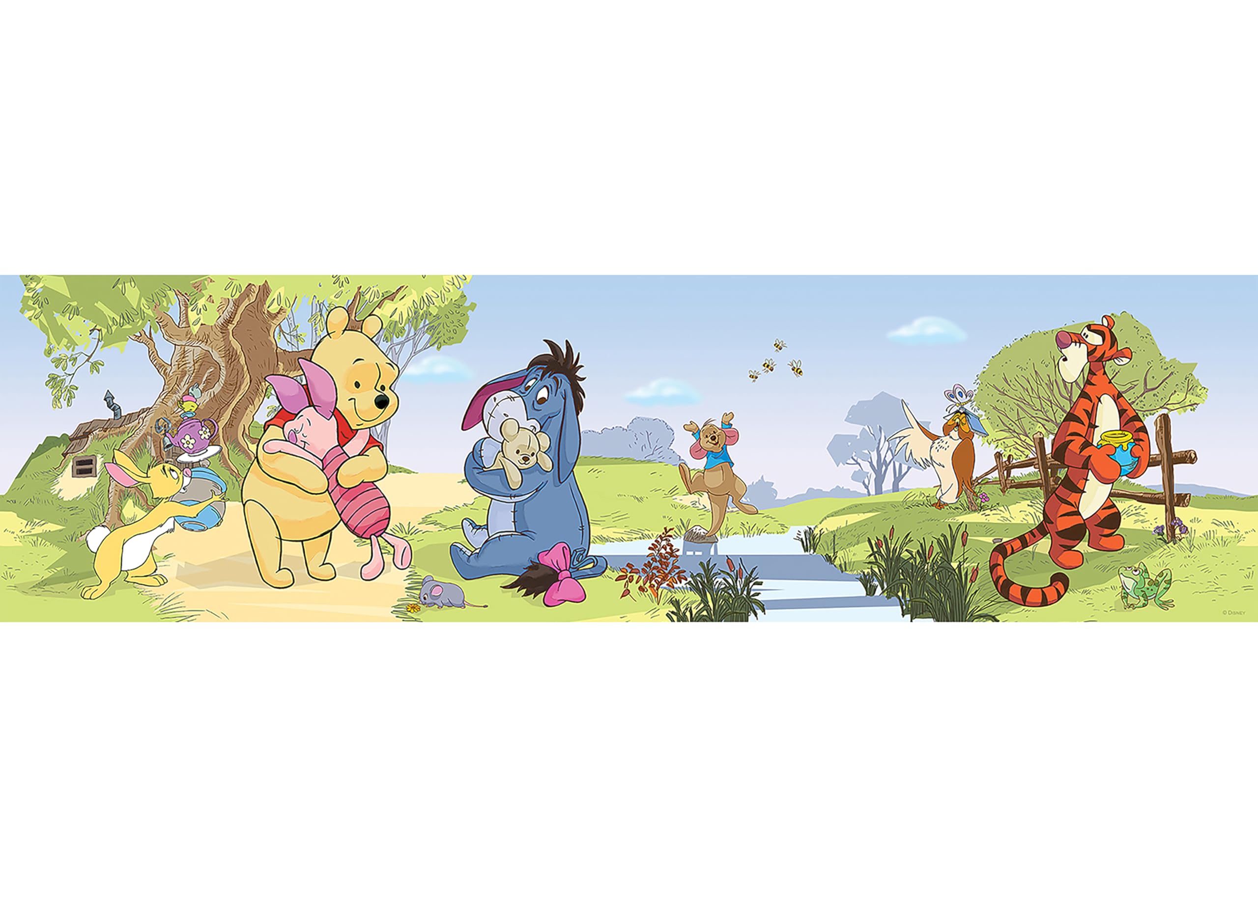 AG Design Disney Kubuś Puchatek i jego przyjaciele, samoprzylepna bordiura do pokoju dziecięcego, naklejka na ścianę, 500 x 14 cm | WBD 8070