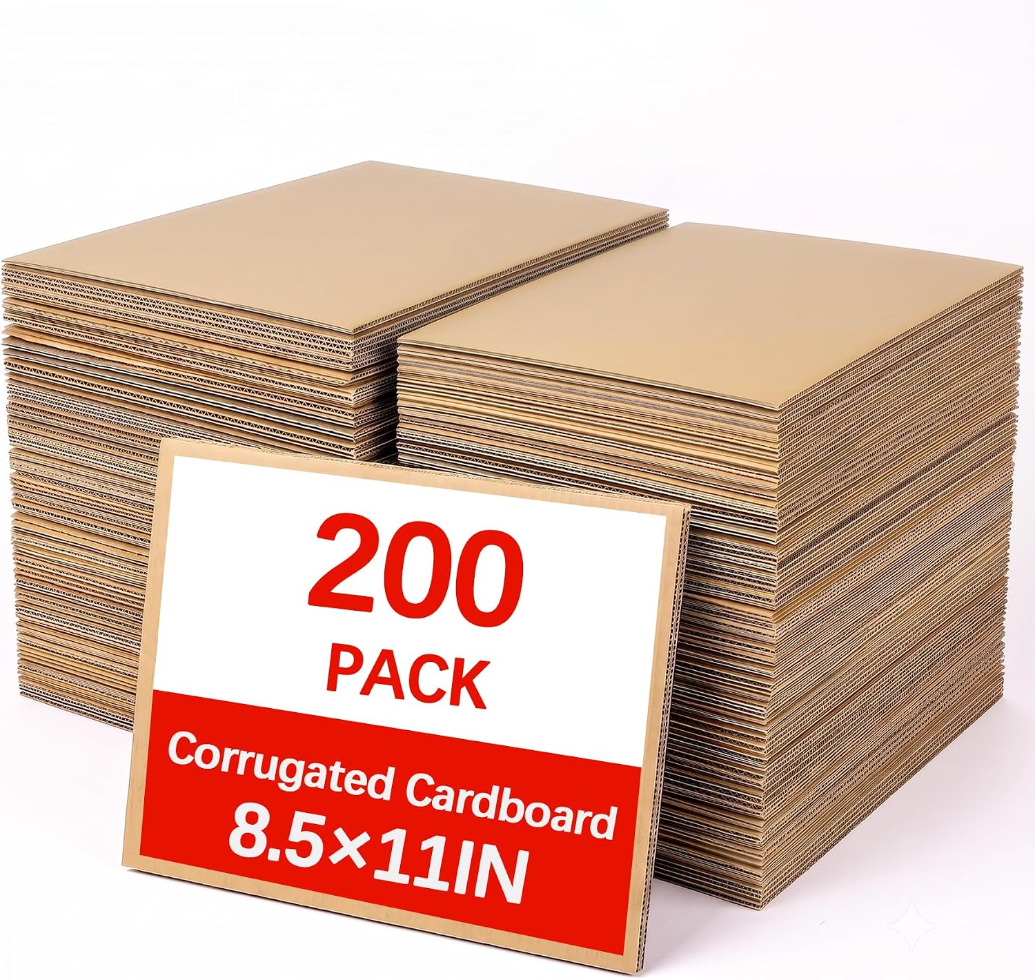 200 Pack 8.5 x 11 Inch Corrugated Cardboard Sheets