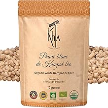 Khla - Organic Kampot White Pepper - PGI Pepper Sachet 70g - Mill Refill - Cooking Ingredient - Direct Producer - Limited Production - Asian Spice - Cambodian Origin