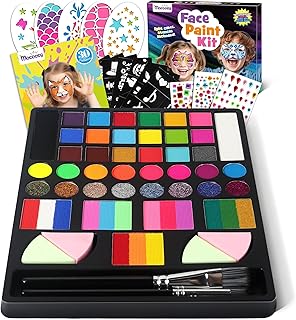 Mocoosy 41 Color Face Painting Kit for Kids, Non-Toxic Water Activated Face Paint Palette