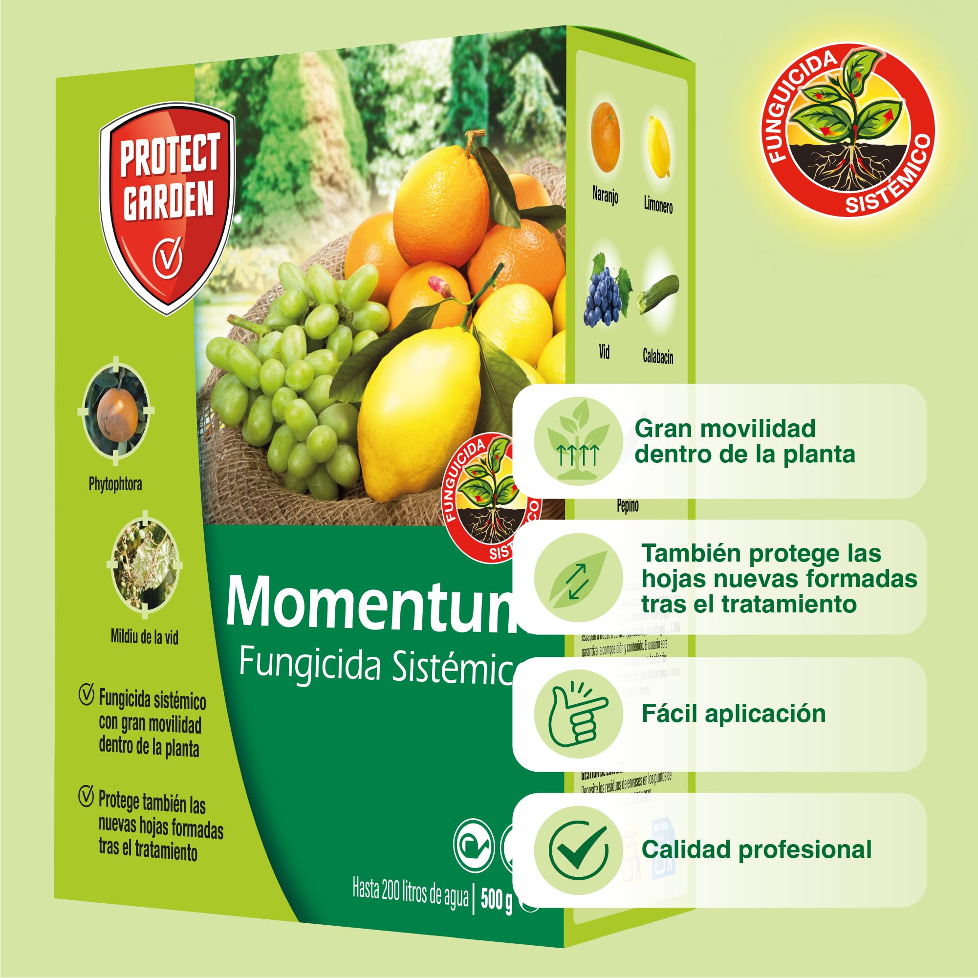 Protect Garden Fungicida sistémico WG, ideal para cítricos, horticolas y vid. Previene y cura las enfermedades fúngicas de la vid, los cítricos y hortícolas (El empaque puede variar)