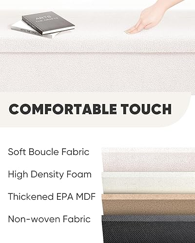 Miniatura 25 de B FSOBEIIALEO Cubo otomano de almacenamiento pequeño Sherpa otomano otomano, otomanas plegables y portátiles, piel de peluche sintética, color