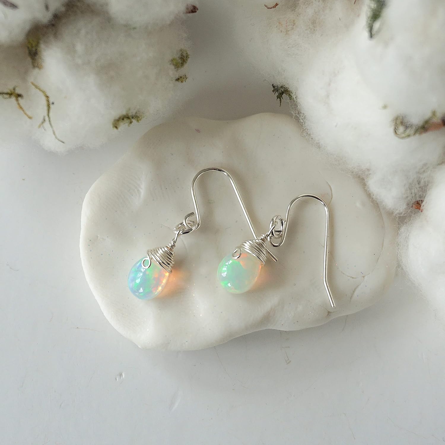 Genuine Opal Drop Earrings for Women – Sterling Silver Dangle Earrings, October Birthstone Jewelry - Image 8