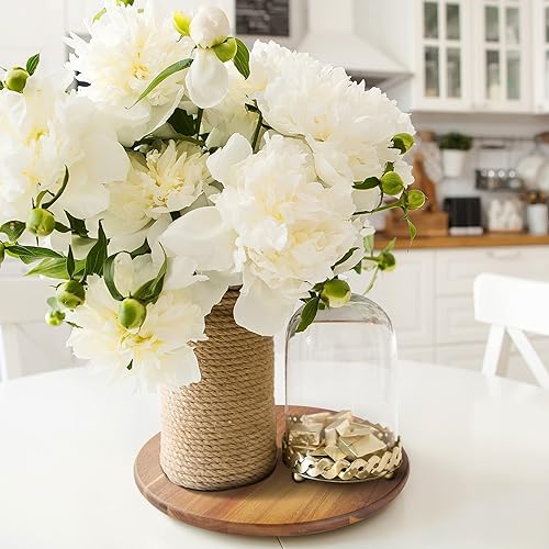 Miniatura 5 de Bandeja giratoria de madera de acacia Lazy Susan, organizador de gabinete, 12 pulgadas (dos piezas)