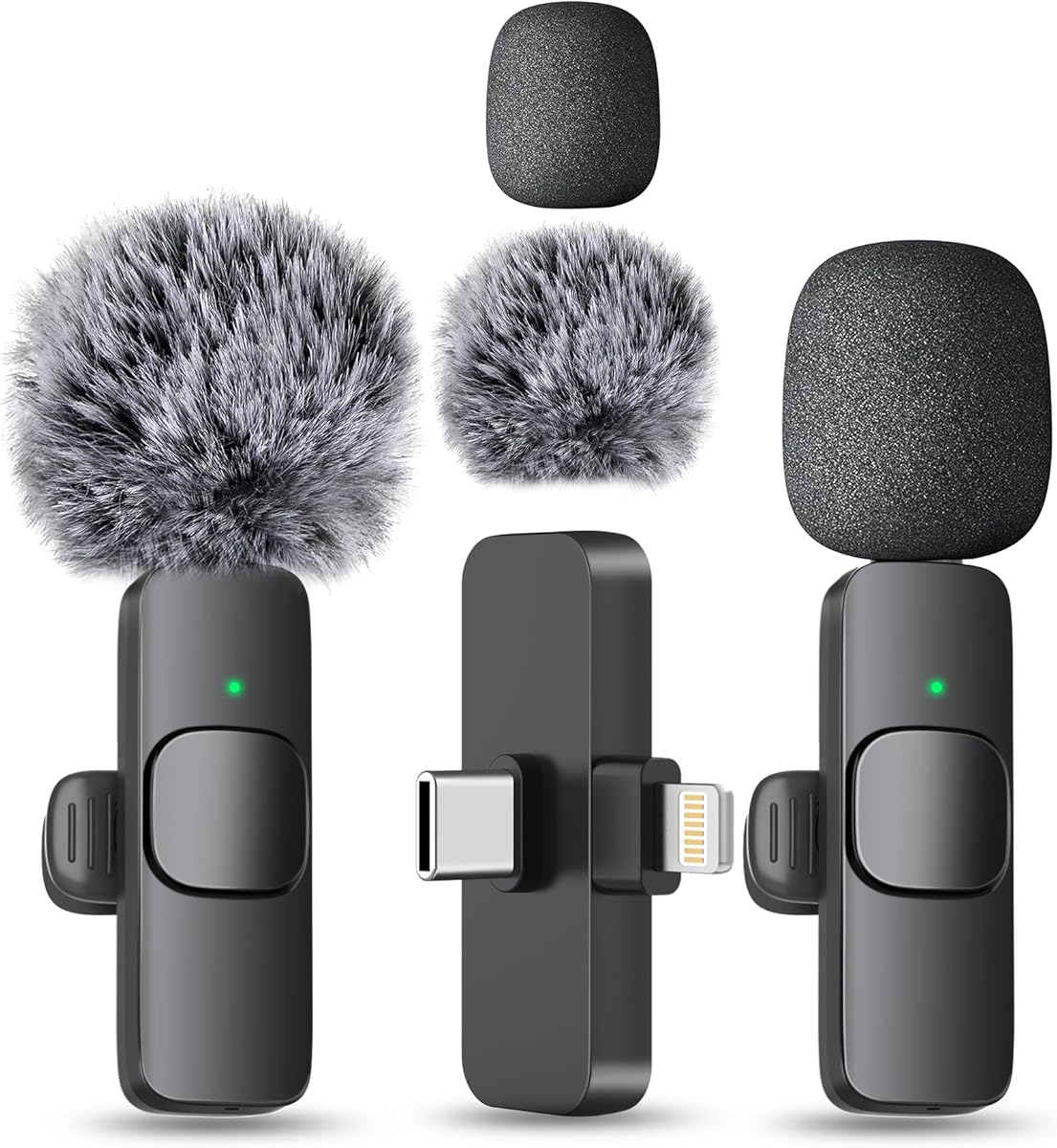 MAYBESTA Wireless Mini Microphone for iPhone, Android Phone - Lavalier Lapel Mic for Audio Video Recording - Clip on Content Creator Microphones for YouTube Tiktok Podcast Vlogging