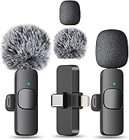 MAYBESTA Wireless Lavalier Lapel Mic for iPhone 15/16, Android - Noise-Canceling Mini Mic, 65ft Range, 6H Battery for TikTok, YouTube, Vlogs, Podcasts