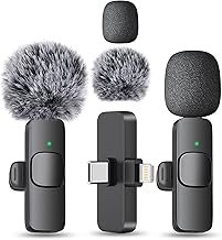 MAYBESTA Wireless Mini Microphone for iPhone, Android Phone - Lavalier Lapel Mic for Audio Video Recording - Clip on Content Creator Microphones for YouTube Tiktok Podcast Vlogging