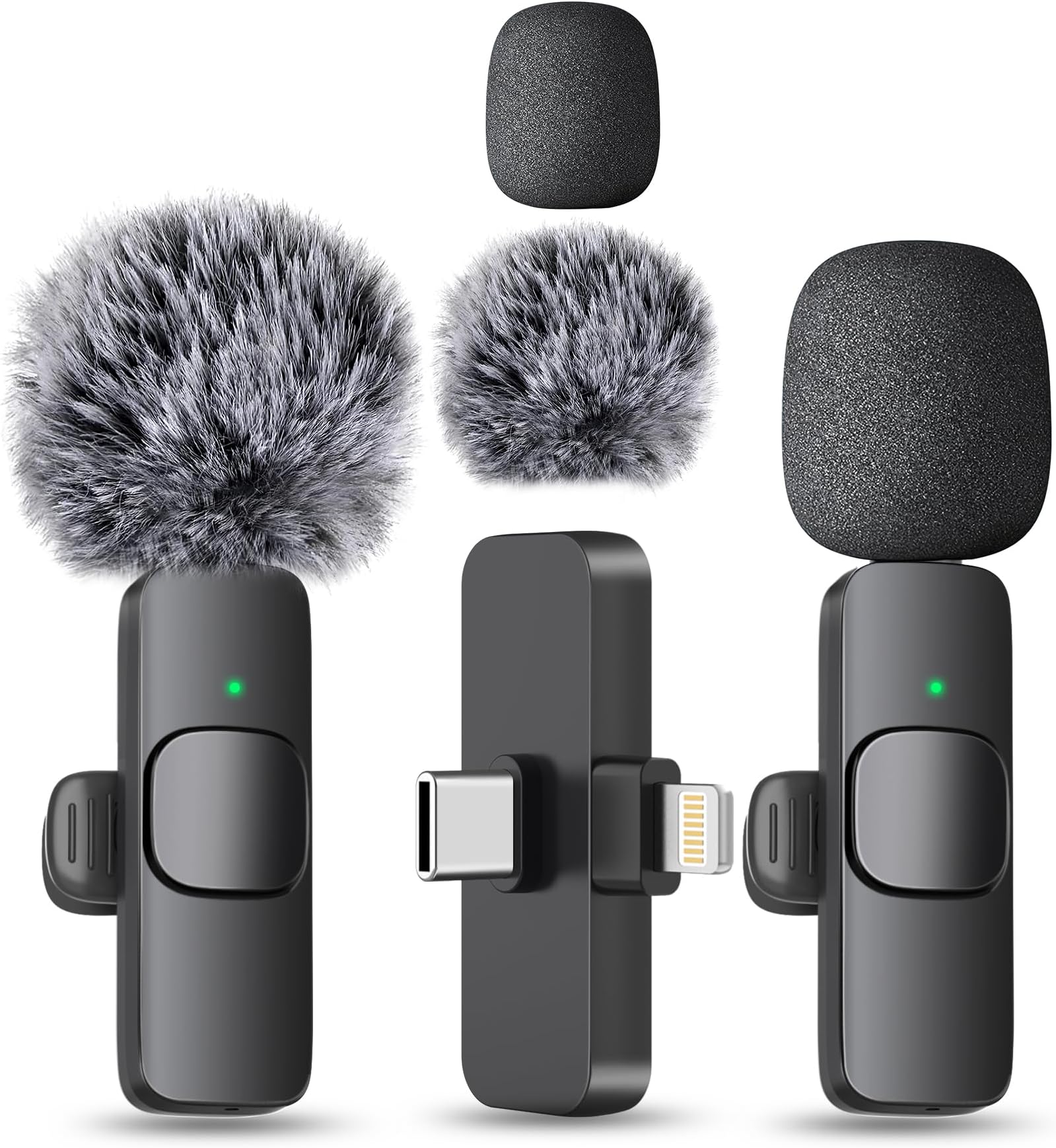MAYBESTA Professional Wireless Mini Microphone for iPhone, iPad, Android Phone - Bluetooth Lavalier Lapel Mic for Video Recording - Clip on USB C Microphones for YouTube Tiktok Podcast Vlogging