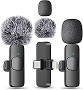 MAYBESTA Wireless Mini Microphone for iPhone, Android Phone - Bluetooth Lavalier Lapel Mic for Audio Video Recording - Clip on Content Creator Microphones for YouTube Tiktok Podcast Vlogging