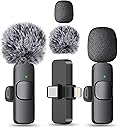 MAYBESTA Wireless Mini Microphone for iPhone, Android Phone - Bluetooth Lavalier Lapel Mic for Audio Video Recording - Clip on Content Creator Microphones for YouTube Tiktok Podcast Vlogging